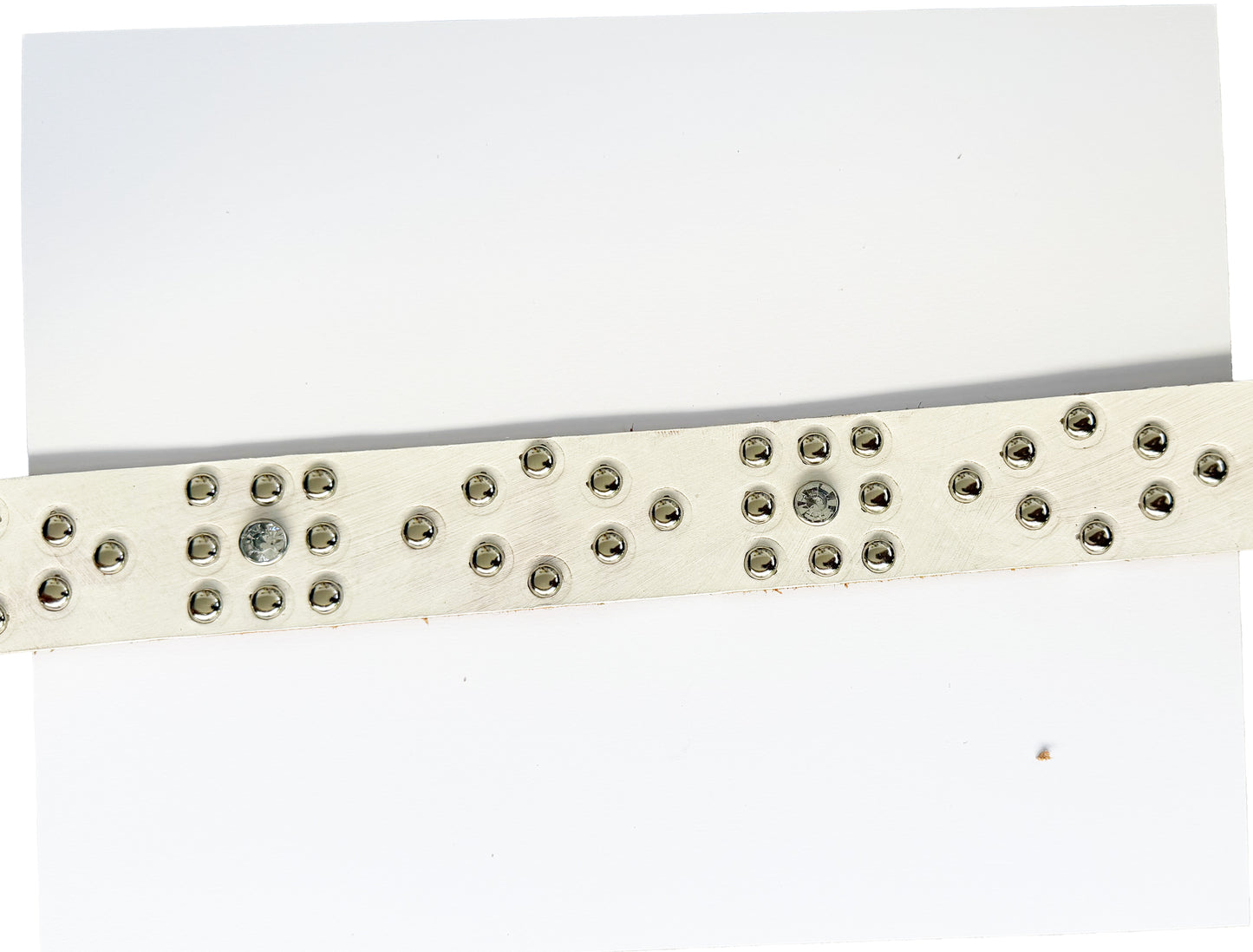 White studded belt