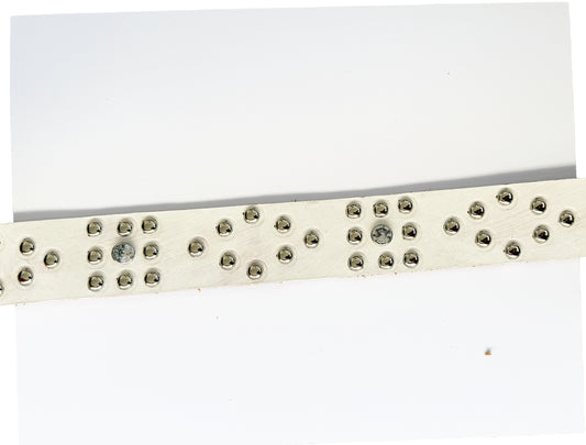 White studded belt